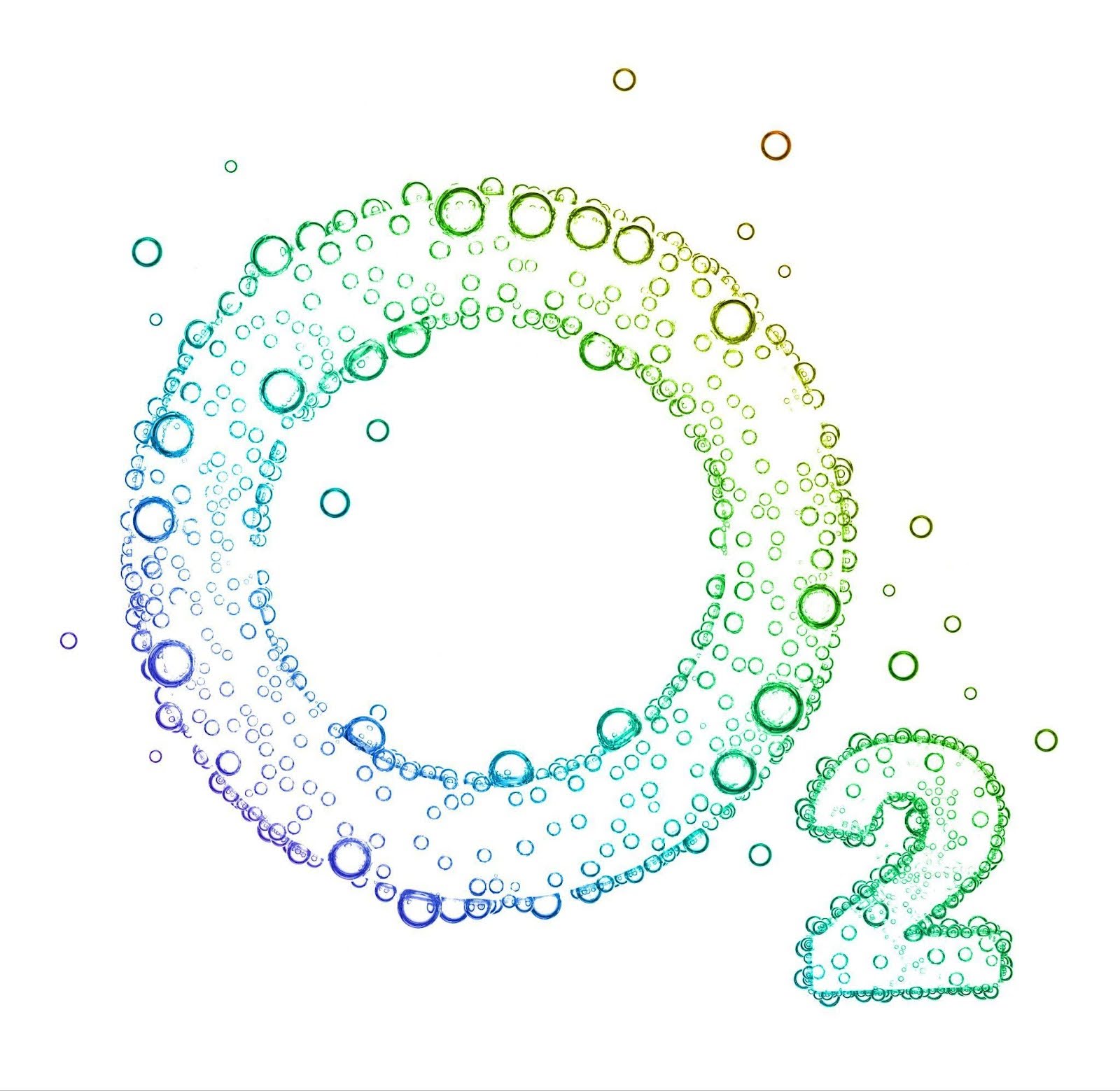 An artistic representation of the letter 'O' formed by bubbles, symbolizing oxygen and its therapeutic benefits.